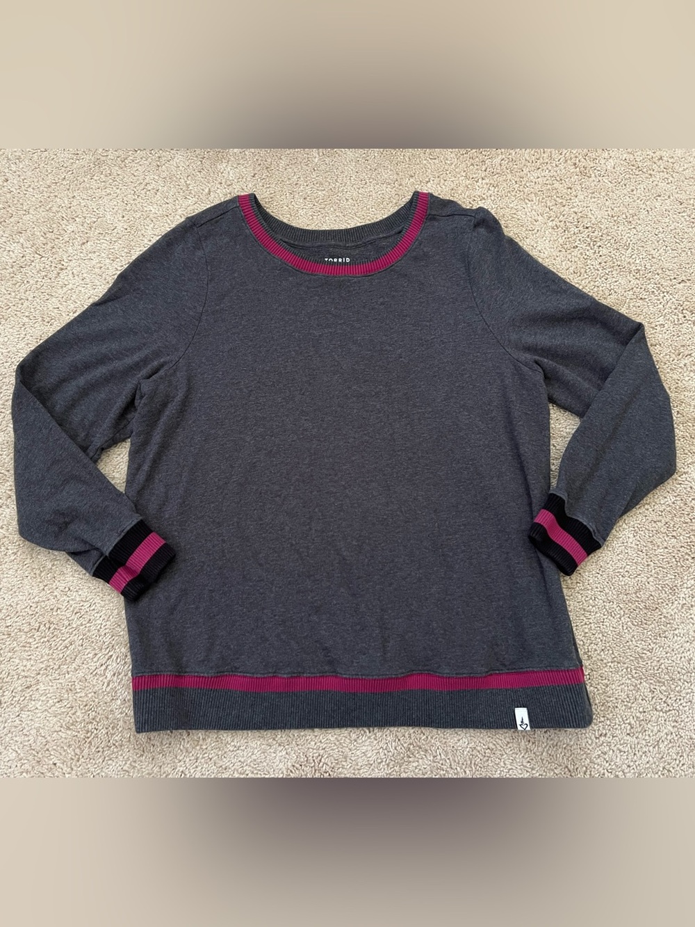 Torrid Active Size 0 Gray Crew Neck Sweatshirt